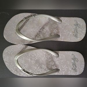 Ed Hardy Capistrano Flip Flop for Women - Silver